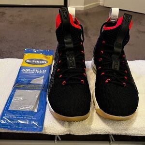 Nike LeBron 15 Black Bright Crimson. Size 12. Preowned